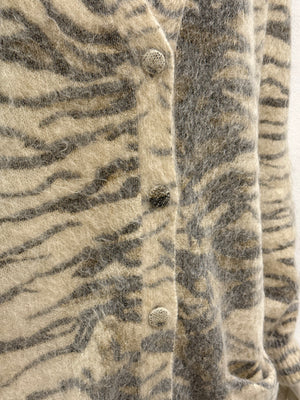 2015 Saint Laurent by Hedi Slimane tiger mohair knit cardigan