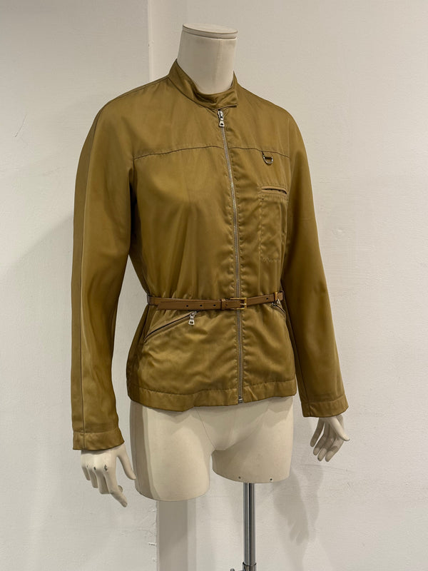 2000s Prada belted nylon zip-up jacket