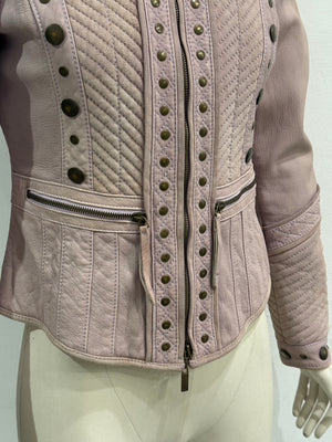 2000s Cavalli napoleon studded suede moto jacket