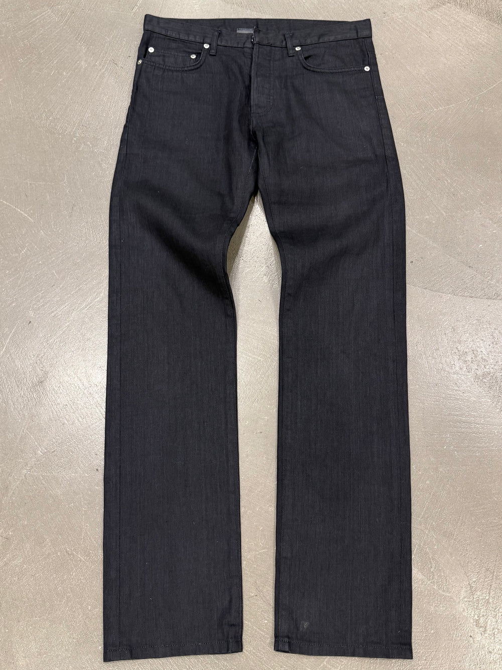 2000s Dior black coated jeans
