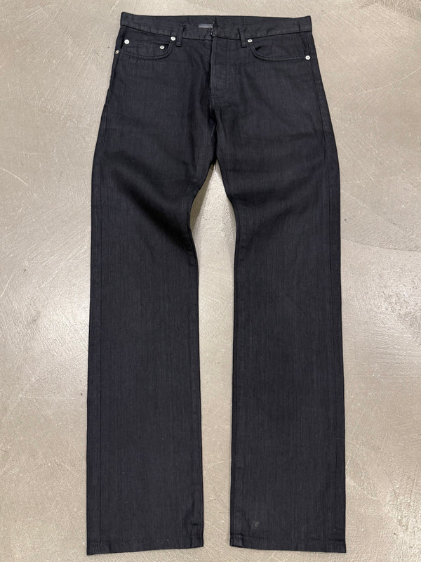 2000s Dior black coated jeans