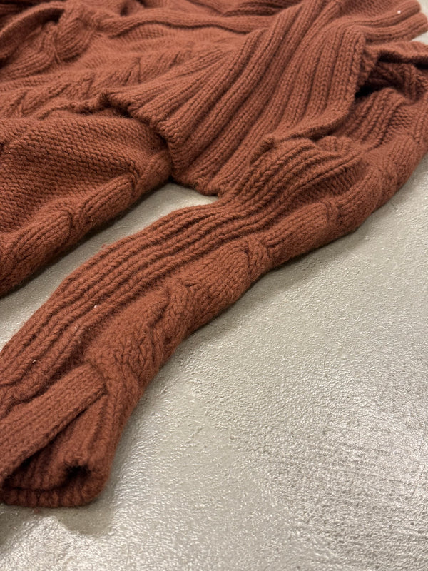 A/W2004 Vivienne Westwood deconstructed cable knit straps sweater