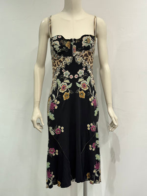 S/S2003 Roberto Cavalli Chinoiserie print corseted dress