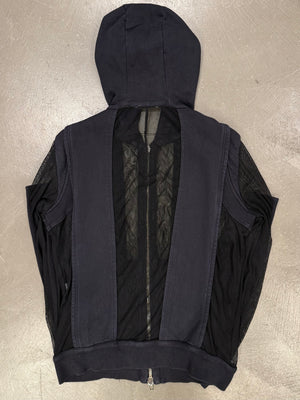 2010s Givenchy by Riccardo Tisci paneled mesh hoodie