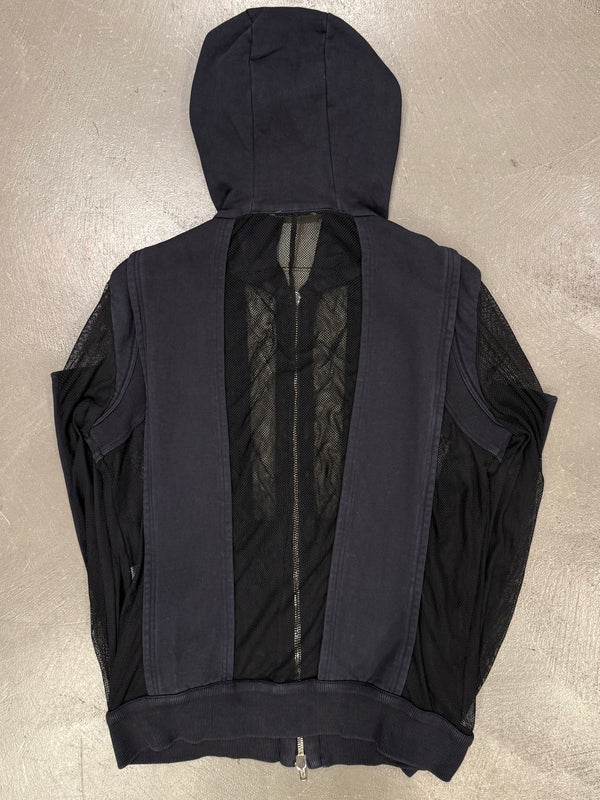 2010s Givenchy by Riccardo Tisci paneled mesh hoodie