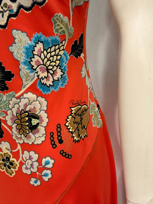 S/S 2003 Roberto Cavalli “chinoiseire” floral print dress