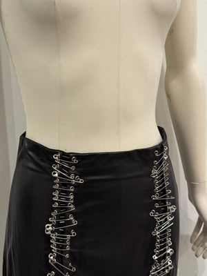 S/S2011 Balmain by Christopher Decarnin safety pin leather skirt