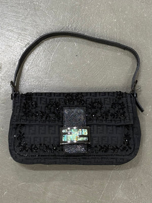 F/W 1999 Fendi Zucchino baguette in lizard and mother-of-pearl bag