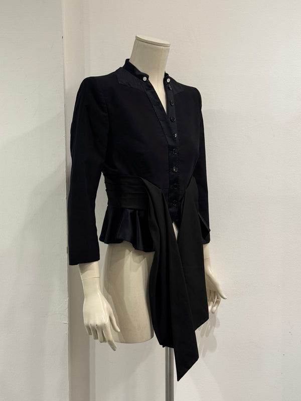 2004 Alexander McQueen asymmetric drape jacket