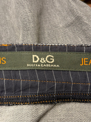 2000s Dolce & Gabbana double waist asymmetrical cargo jeans