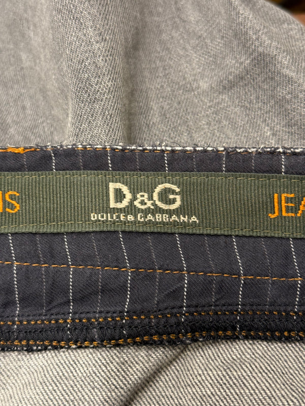 2000s Dolce & Gabbana double waist asymmetrical cargo jeans