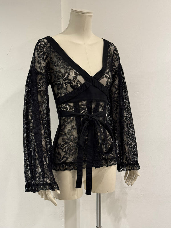 2000s Dolce & Gabbana floral lace bluse