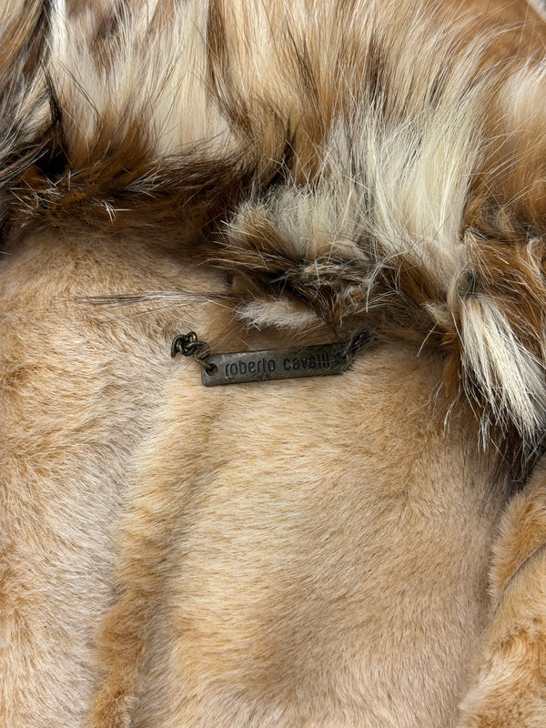 F/W2004 Roberto Cavalli shearling jacket with fur collar