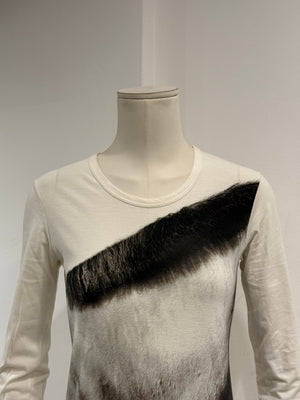 A/W2004 Ann Demeulemeester horsehair print long sleeve top