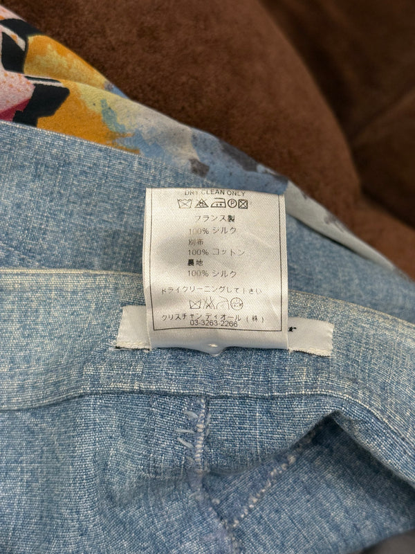 S/S2004 Christian Dior by John Galliano denim silk patchwork mini skirt