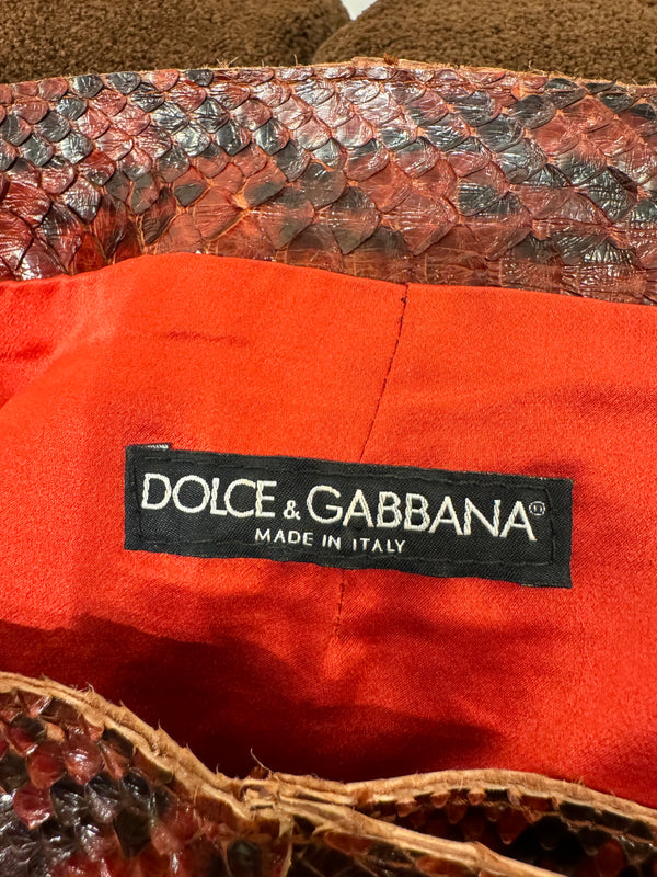 S/S2001 Dolce & Gabbana Python leather mini skirt