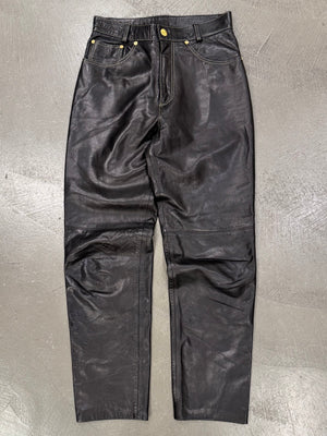 1999 Roberto Cavalli leather pants with gold detail
