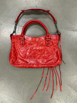 Balenciaga red city bag