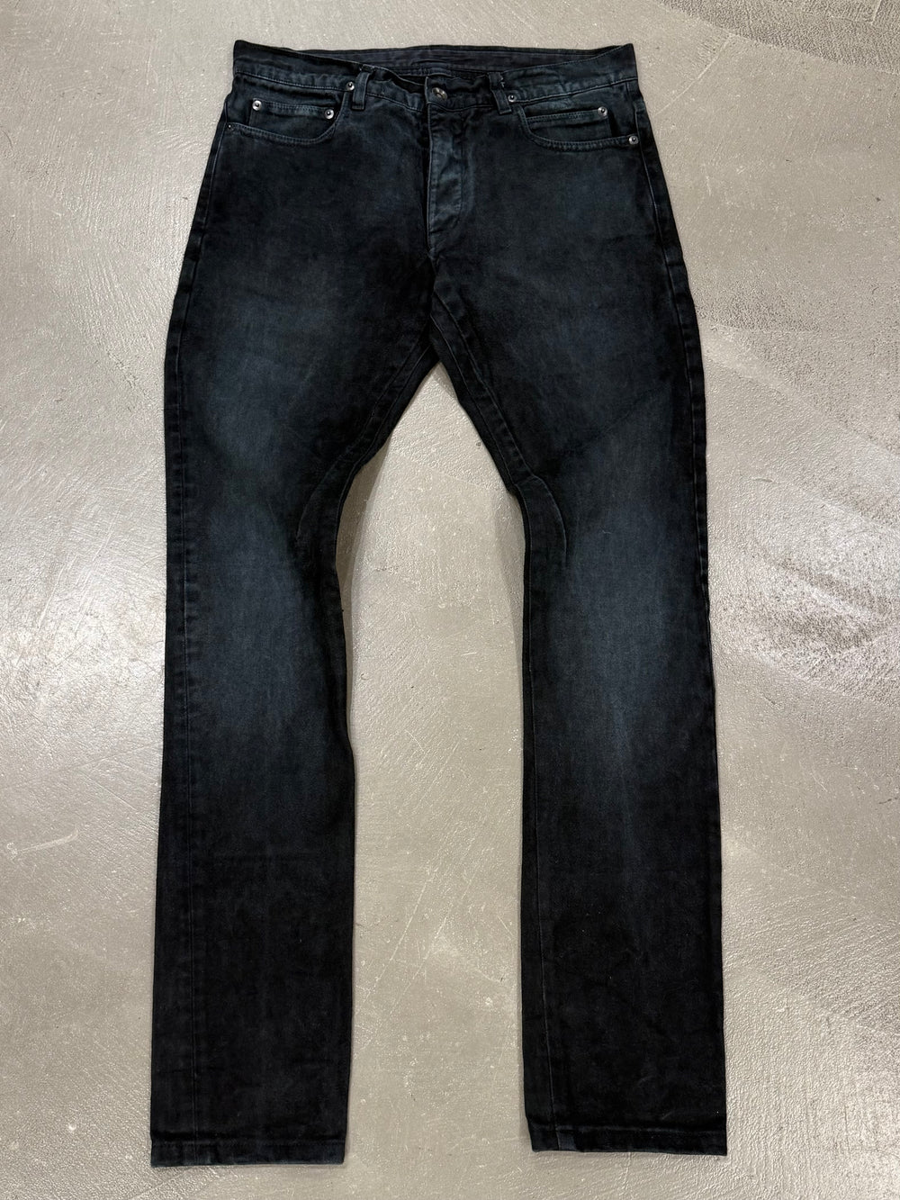 2000s Rick Owens faded jeans