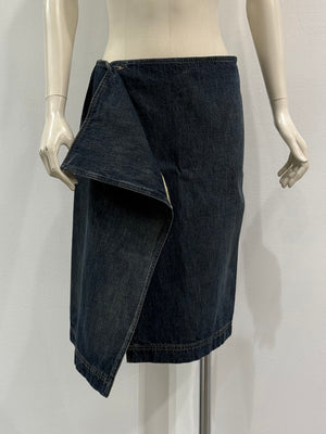 S/S2000 Gucci by Tom Ford wrap denim midi skirt