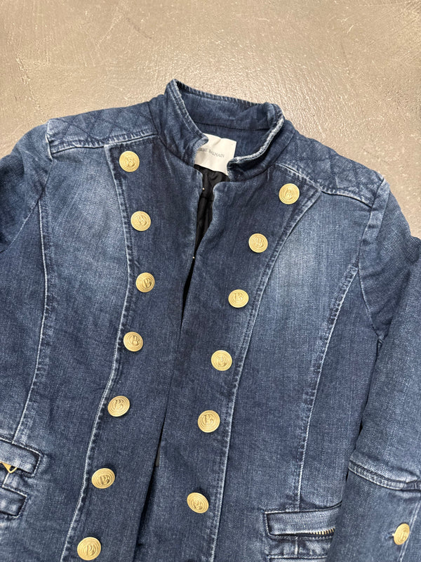 2010s Balmain military buttons denim jacket