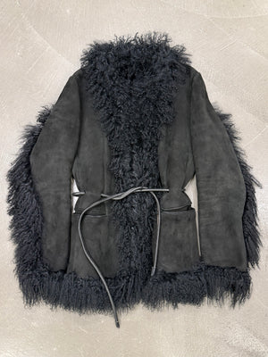 A/W1999 Gucci by Tom Ford Runway mongolian fur leather jacket