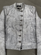 Load image into Gallery viewer, 2002 Ann Demeulemeester runway cracked leather napoleon military jacket

