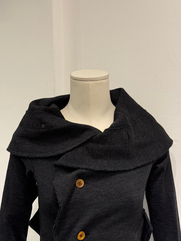A/W2002 Comme des Garçons runway asymmetrical deconstructed wool cardigan
