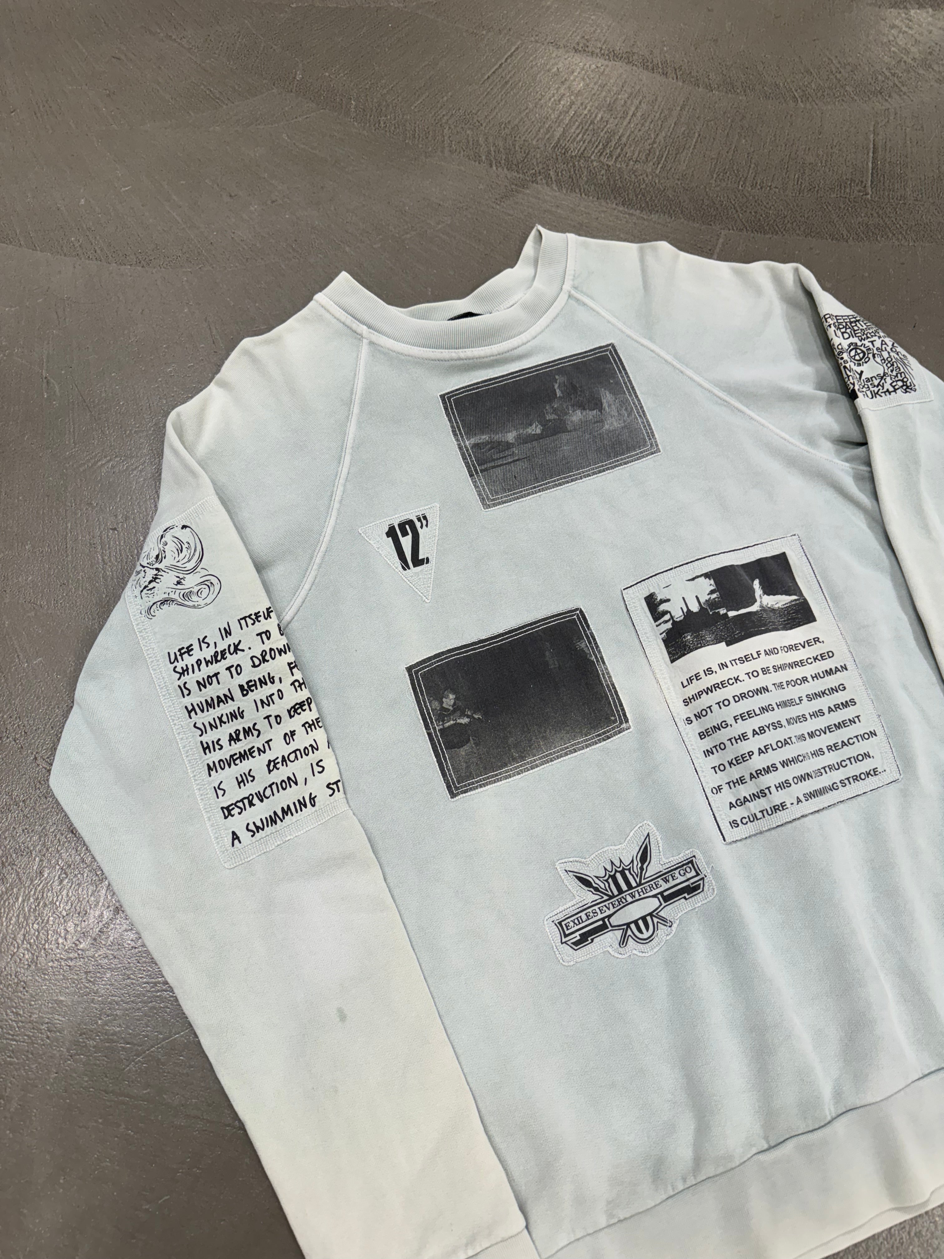 A/W 2004-2005 Raf Simons “waves” patchwork crewneck