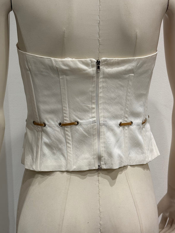 2000s Gianfranco Ferré lace-up set corset + pants