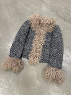 2000s Dolce & Gabbana real lamb wool fur jacket