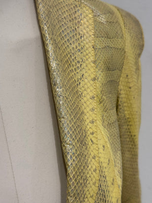 S/S2001 Roberto Cavalli iridescent rainbow snake cropped leather blazer