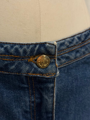 2008 Roberto Cavalli long denim skirt