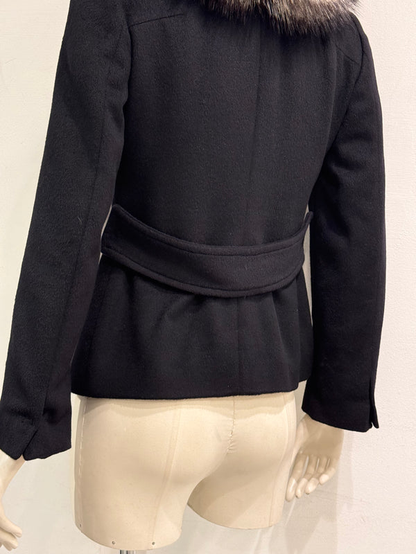 1998 Dolce & Gabbana fur collar Angora wool jacket