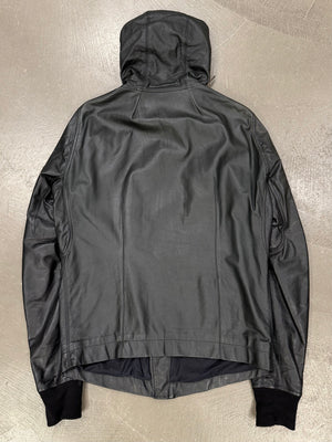 2009 Rick Owens molino scuba hood leather jacket