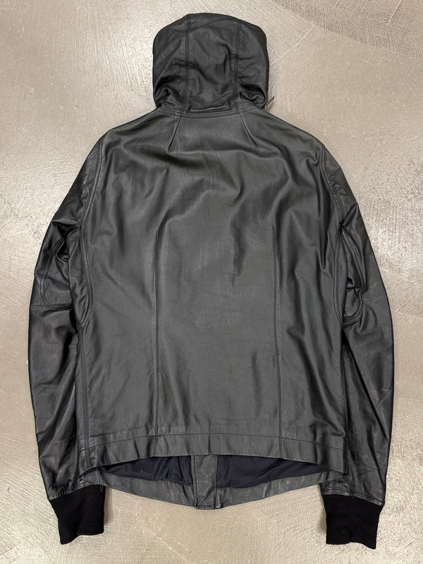 2009 Rick Owens molino scuba hood leather jacket