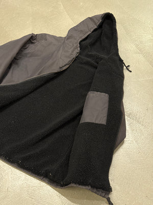 2000s Helmut Lang shearling lined cotton hooded jacket