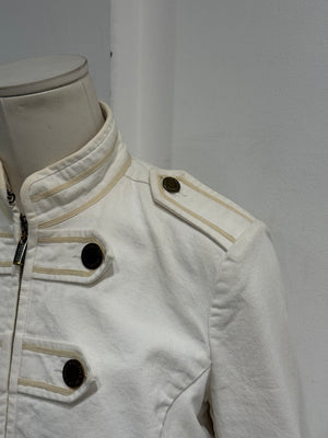 1990s Jean Paul Gaultier white military napoleon jacket