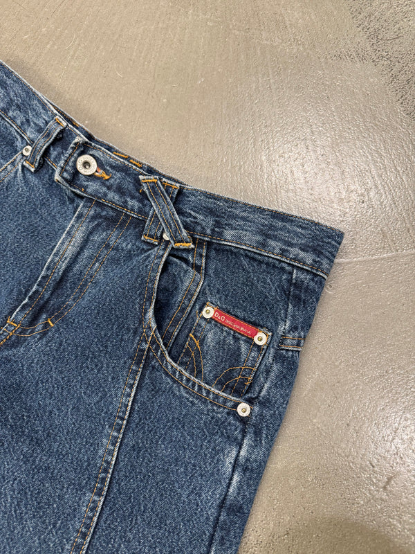 A/W2003 Dolce & Gabbana upside down waisted leg jeans