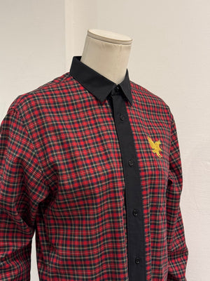 A/W2005 Dior by Hedi Slimane runway eagle embroidery check shirt