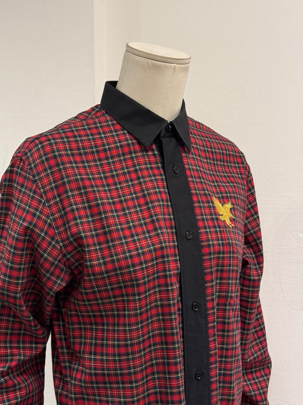 A/W2005 Dior by Hedi Slimane runway eagle embroidery check shirt