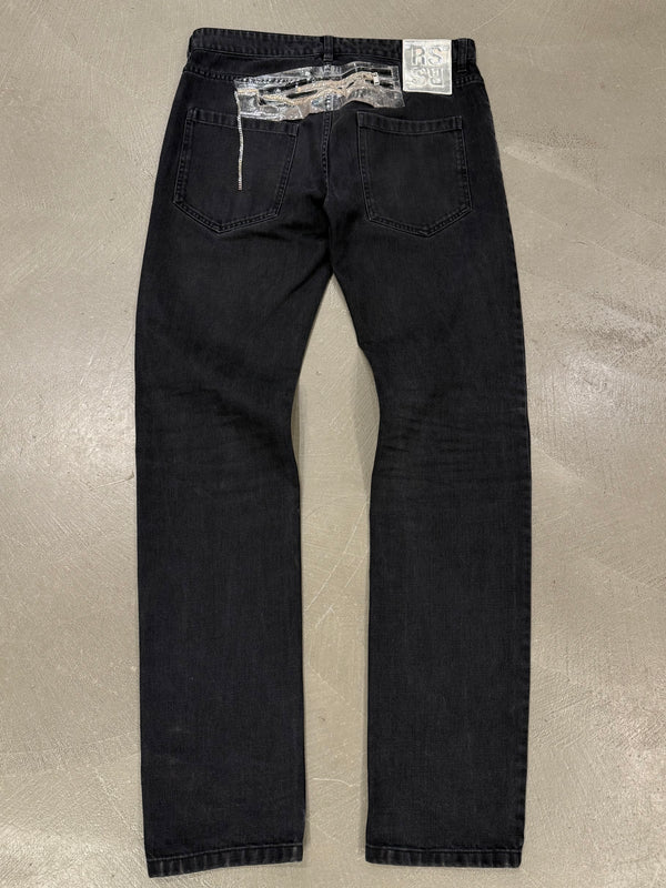 S/S2019 Raf Simons tape zip straight-leg jeans