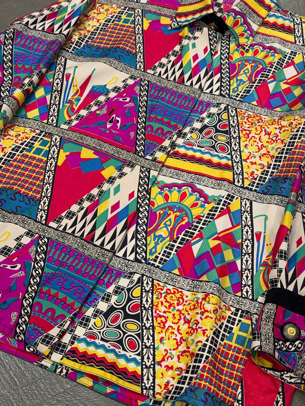 1991 Gianni Versace mixed print silk shirt