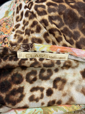 2000s Roberto Cavalli animal print patchwork dress