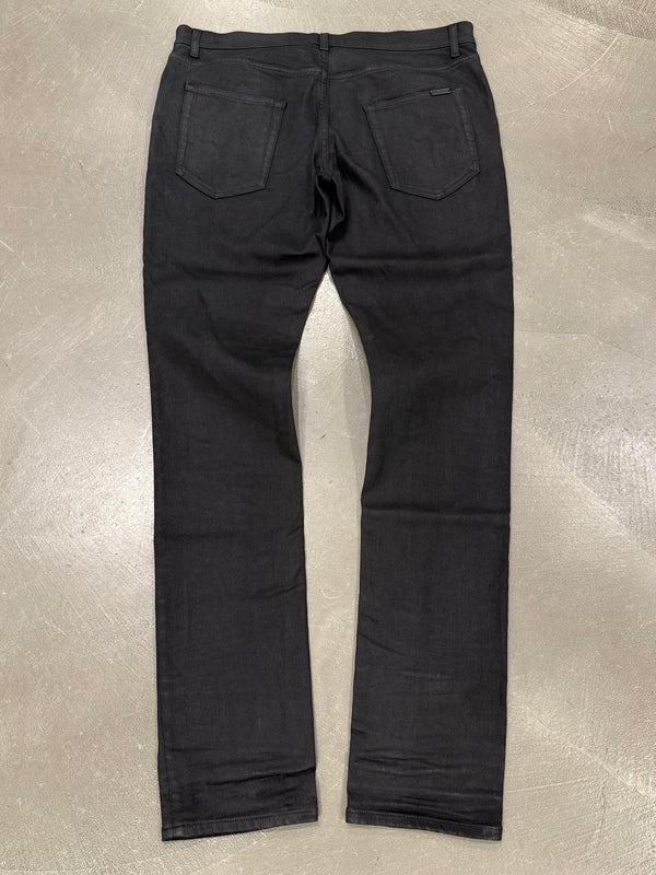 2019 Saint Laurent “D02” coated slim fit jeans