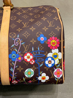 2021 Louis Vuitton x Takashi Murakami monogram Keepall Bandouliere 45