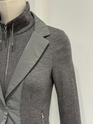 2000s Brunello Cucinelli layered wool zip blazer