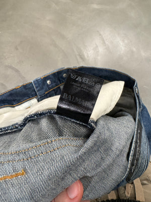 2010s Pierre Balmain biker heavy denim
