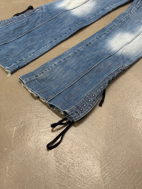 2000s Alexander McQueen low rise lace-up jeans