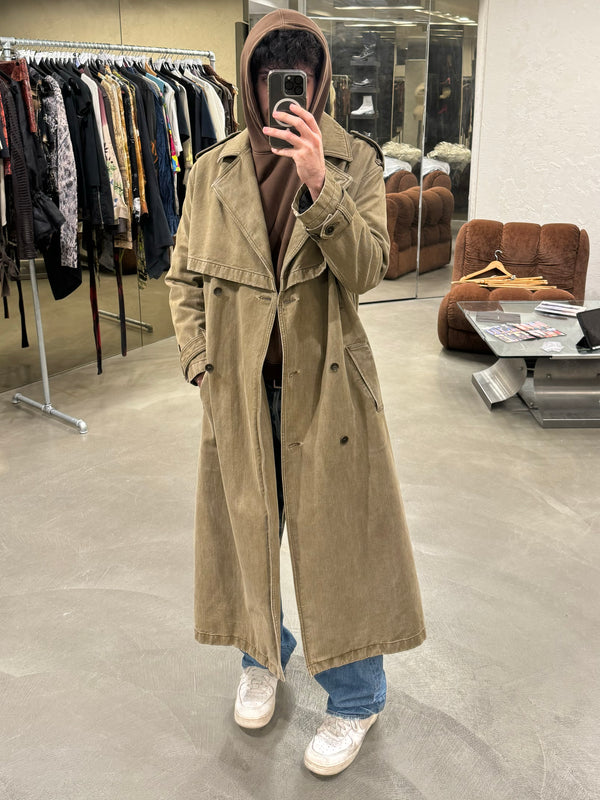 2010s Saint Laurent Paris sample long cotton trench